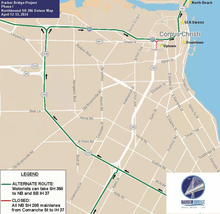 Harbor Bridge Project Traffic Alignment to Affect I-37